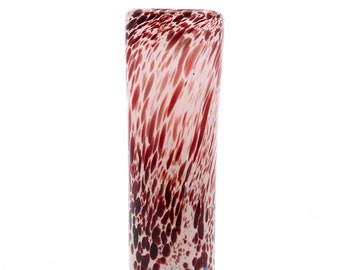 Scarlet flurry - Tubular Murano glass style vase - Hand made blown glass decoration - red and white - From the '60s - Made in Italy