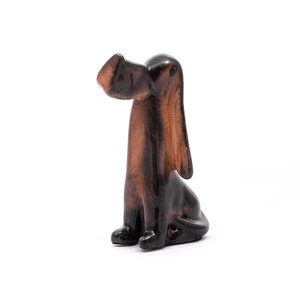 Sitting dachshund - Ceramic figurine - Hand painted - Hungarian Granite porcelain - Art-deco dog spaniel -  From the &#39;50s - Retro home decor