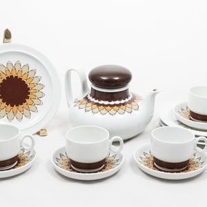Artichoke - Thomas rosenthal porcelain - Vintage 4 person coffee tea mocha set - Kiruna - Op-art - Scandic design - &#39;70s - Germany GDR