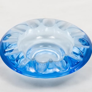 Flying Saucer - By Adolf Matura - no 983 - Retro art glass ashtray - Light blue - Vintage glass  - From the &#39;60s - Sklo Union Rosice