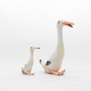 Pair of Ducks - By Walter Bosse - Rare Metzler & Ortloff Porcelain - Bird figurines - Art-deco -Hand painted &#39;60s - Germany Gdr Sitzendorf
