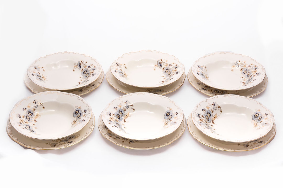 Cornflowers - Zsolnay Pecs Porcelain - 6 Person Tableware Plate