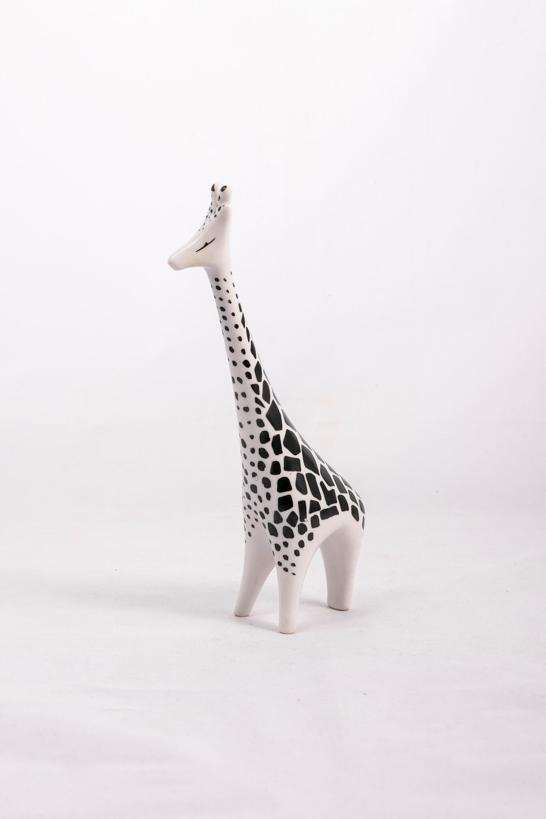 Art-deco Giraffe - Vintage Hollohaza Porcelain - Mcm Minimal