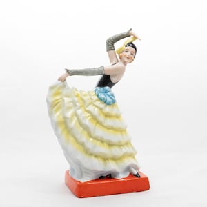 Flamenco dancer - Porcelain table perfume lamp figurine - Art-deco - From 1930 - Vintage home decor - W. Germany