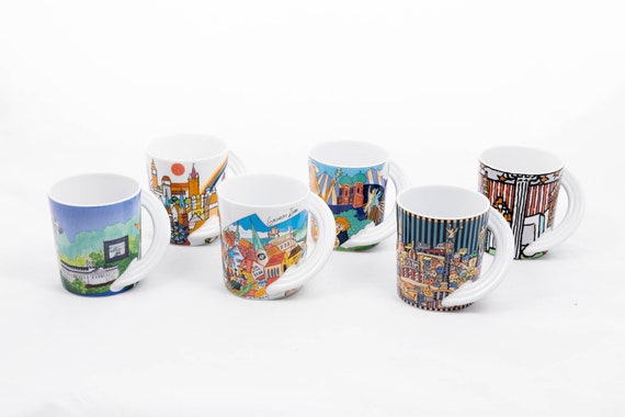 City cups - Rosenthal Studio-linie collection cupola - Kassel Nürnberg Zürich München Berlin Atlanta - Artist design collectible cups