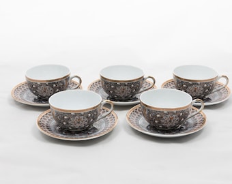 Mandala - Vintage Czech porcelain - Coffee tea cup set - Royal porcelain - England collection - Made in Czechoslovakia - From the '90s