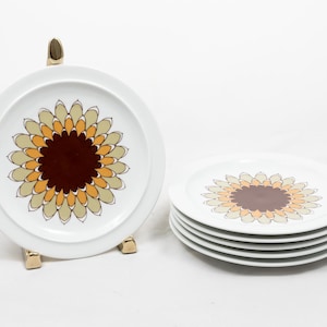 Artichoke - Thomas rosenthal porcelain - Vintage 6 person breakfast pastry plate set - Kiruna - Op-art - Scandic design - &#39;70s - Germany GDR