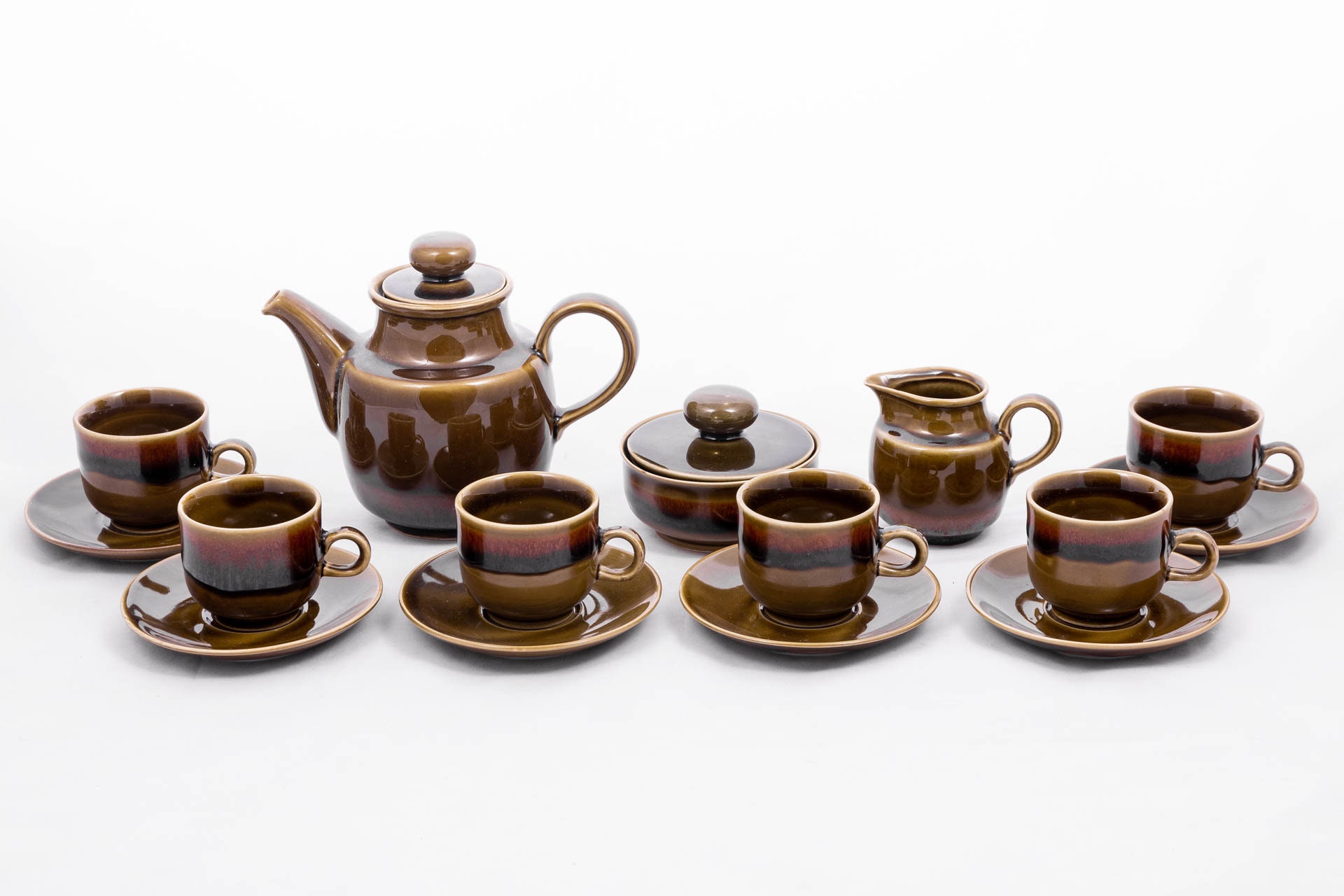 Caramel Apple - Vintage 6 Person Coffee Set - Colditz Porcelain