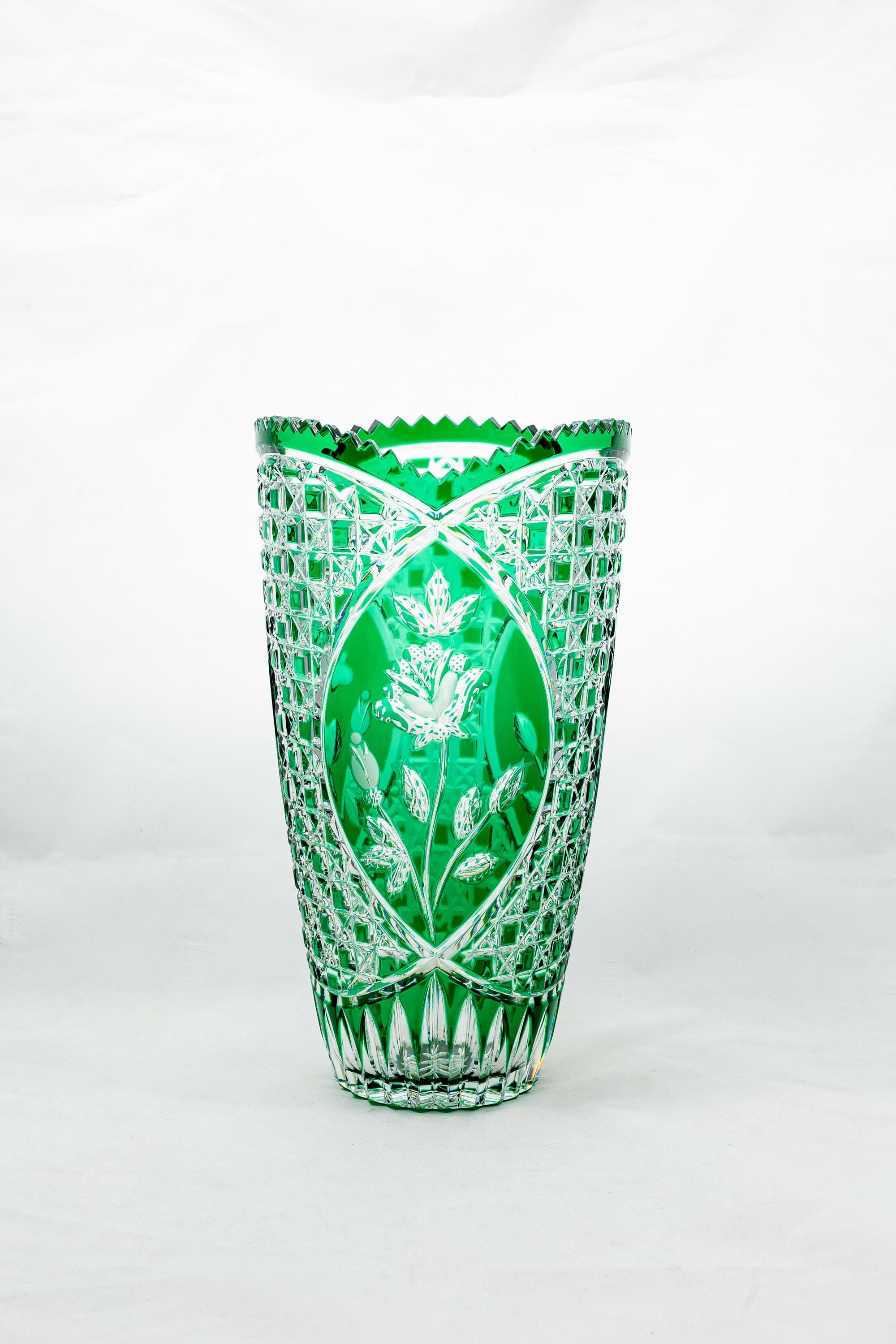 Hungarian Ajka Crystal Vase - Etsy
