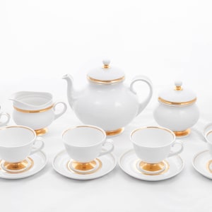 Moonlight - By Hollohaza studios - Rare coffee/tea set - Luxury Hollohaza porcelain service - Gold plated exclusive porcelain - &#39;80s Hungary