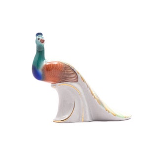 Stunning peacock - Vintage Drasche / Kobanyai Porcelain - Hand painted animal figurine - Cute bird - From the &#39;60s - Made in Hungary