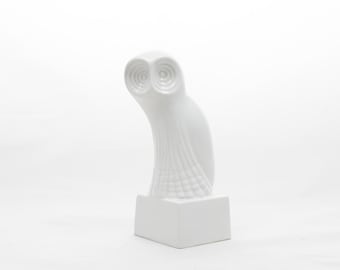 Snow owl - Royal Dux porcelain - By Jaroslav Jezek - Simplistic mid century modern design Mcm - Czechoslovakia '70s