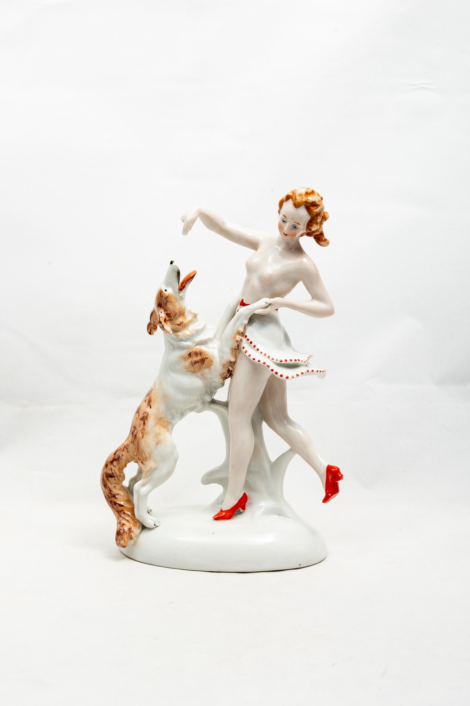 Lady With Greyhounds Statue - Etsy