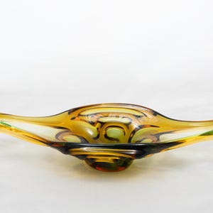 5594【美品】Jan Beranek作 チェコ ボヘミア アートガラス ベース