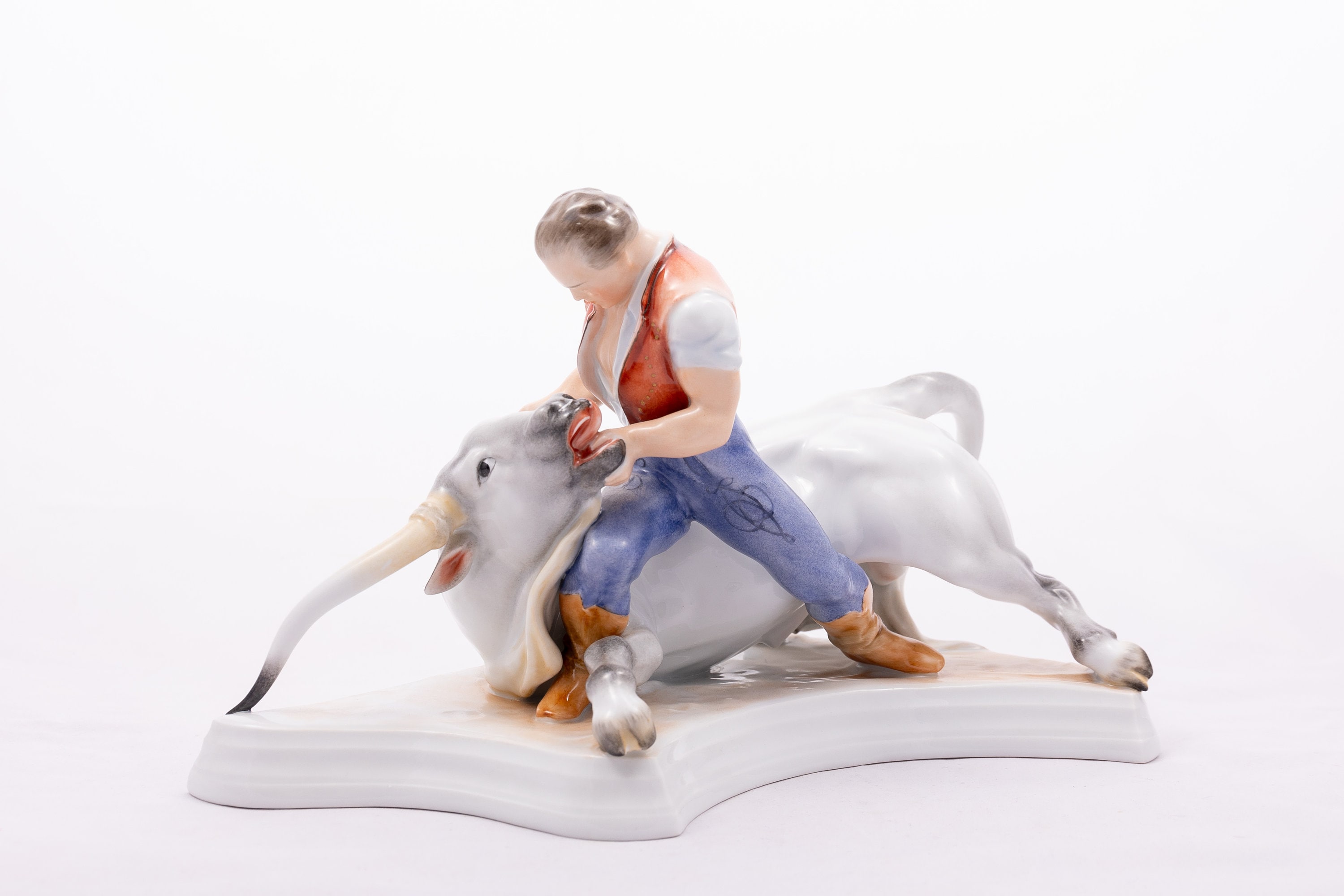 Toldi and the Bull - Rare Herend Hungary Porcelain - Historical