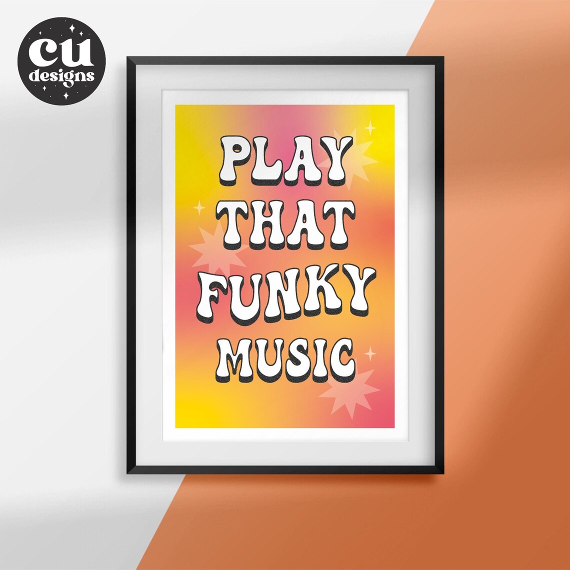 Play that funky music / lyrics / song / Wild Cherry / art Etsy