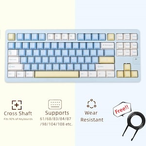 Frosted Blue Jelly Keycaps Set, Translucent Keycaps Set, Mechanical Keyboard Universal Keycaps, Cherry ABS 164 Artisan Keycaps