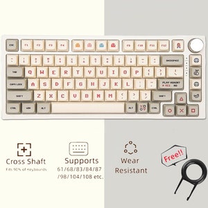 Retro Mario Game Keycaps Set, Family Computer Keycaps Set, Cherry XDA 143 Keycaps Set, Anime Artisan Universal Keycap Set