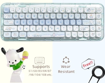 Cute Ice Bear Keycaps Set, Anime Keycaps Set, SOA 140 Keycaps Set, Mechanical Keyboard Artisan Keycap Set, Kawaii Animal Keycaps Set