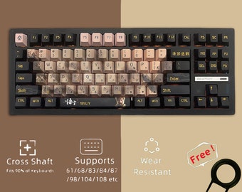 Black Myth Wukong Keycaps Set, Black Anime Keycaps Set, Cherry