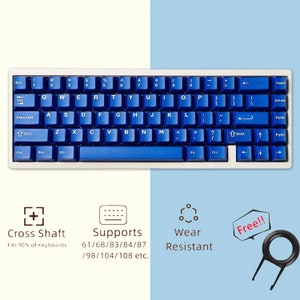 Vintage Klein Blue Keycaps Set, Frosted Jelly Keycap Set, Cherry Artisan Keycap Set, Mechanical Keyboard Universal 120 Keycaps