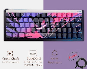Anime Translucent Keycaps Set, Pokemon Gengar Keycap Set, Mechanical Keyboard Universal Keycaps, Pokemon Keycaps, Cherry 130 Artisan Keycap