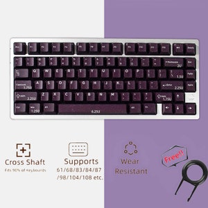 Glitter Purple Keycaps Set, Vintage Purple Keycaps Set, Mechanical Keyboard Universal Keycaps, Cherry ABS Keycap Set, 166 Artisan Keycaps