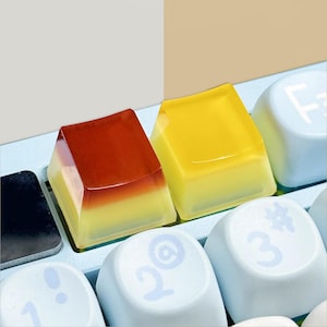 Pudding Keycap, Jelly Keycap, Cute Artisan Keycap, Keyboard R4/R1 OEM Profile ESC Keycap, Food Keycaps, Creative Handmade Keycaps