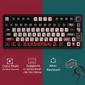 Ensemble de touches de poker translucides vintage, Ensemble de touches de poker Joker, Housses de touches universelles pour clavier de jeu, Housses de touches OEM Cherry 122