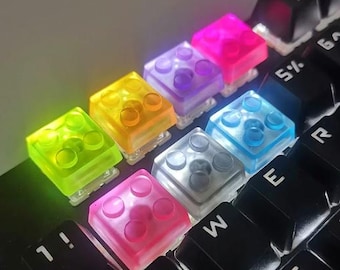 Colorful Building Blocks Resin Keycap, Transparent Single Key Cap, Low-profile Artisian Keycaps