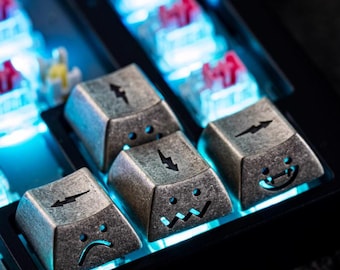 Tecla individual de metal transparente, tecla Flash para MX Cherry, teclas de flecha de latón, teclas artesanales de regalo