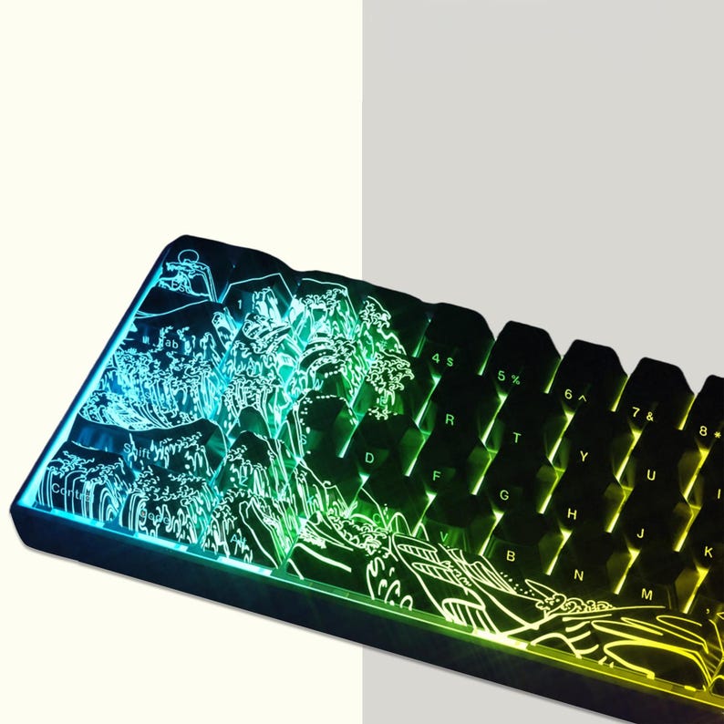 Black Backlit Keycaps Set, Side Engraved Translucent Keycap, Mechanical ...