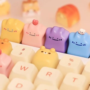 Single Anime Keycaps, Pokemon Keycaps Anime Figure Resin Keycaps, Handmade Ditto Keycap, Mechanical Keyboard Artisan Keycaps Anime Gifts