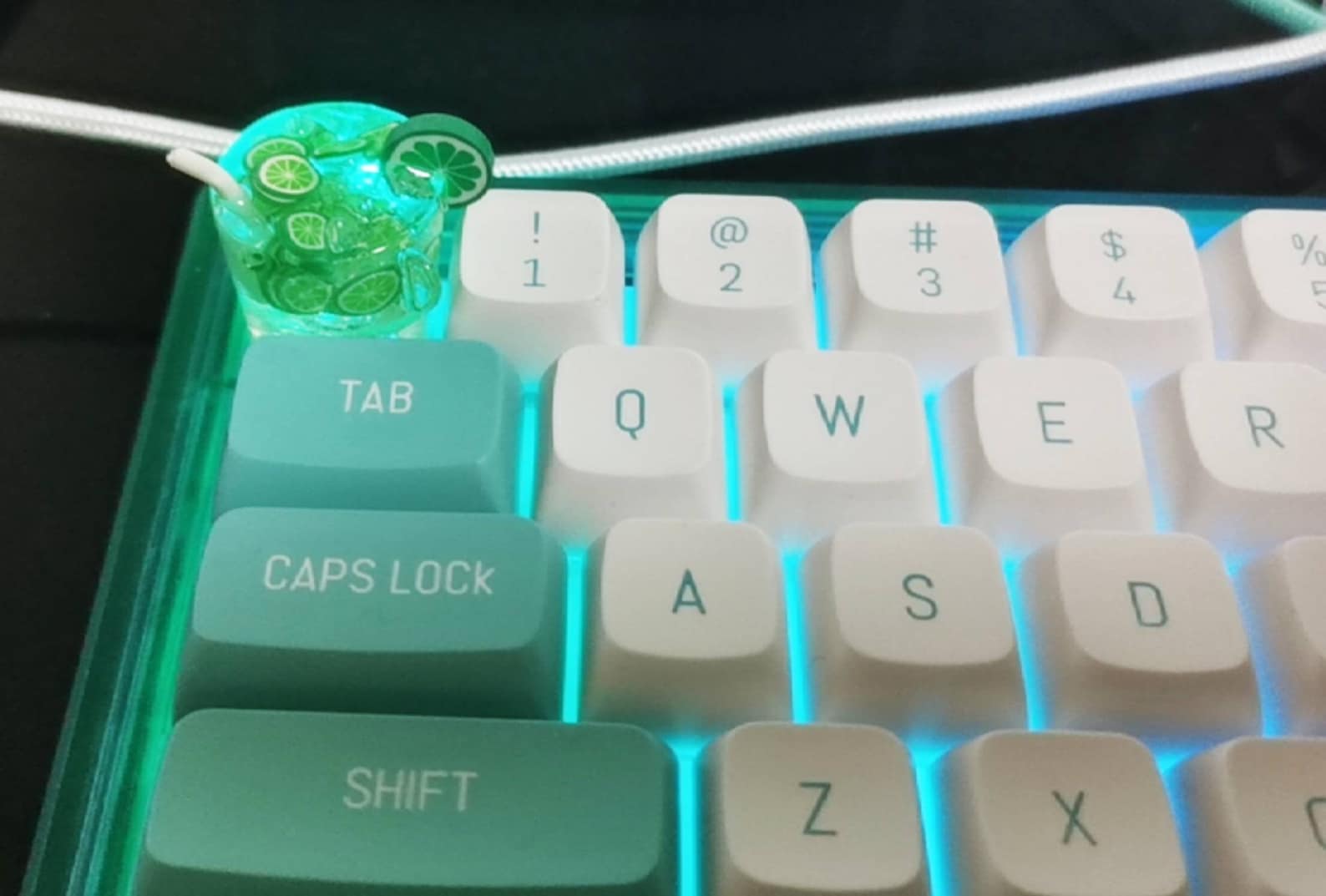 Lemon Tea Resin Keycaps Green Cherry MX Keycaps Cute ESC Etsy