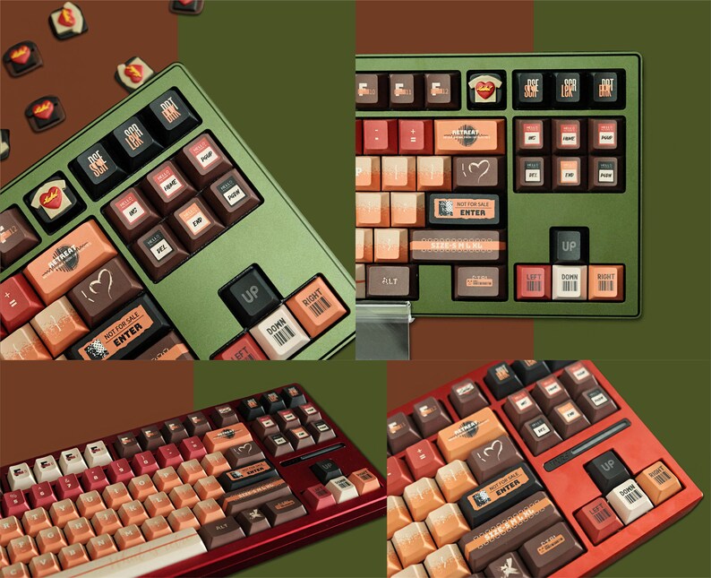 Vintage Gradient Keycaps Set, Mechanical Keyboard Keycaps Set, 143 PBT Keycaps Set, Artisan ...