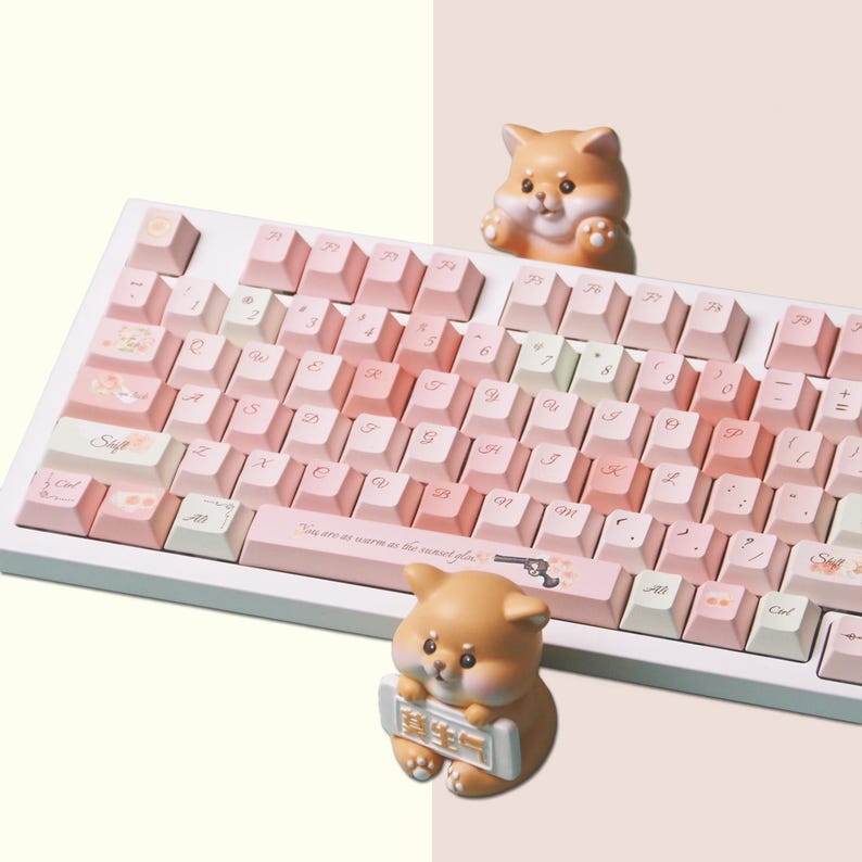 Cute Pink Flower Keycaps Set, Gradient Pink Keycaps Set, Mechanical ...