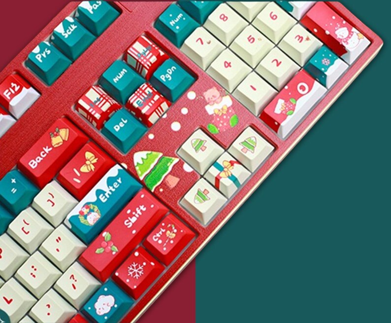 Snowflake Computer Key Caps Cute Christmas Keycaps Set, Anime Keycaps Set, Mechanical Keyboard ...