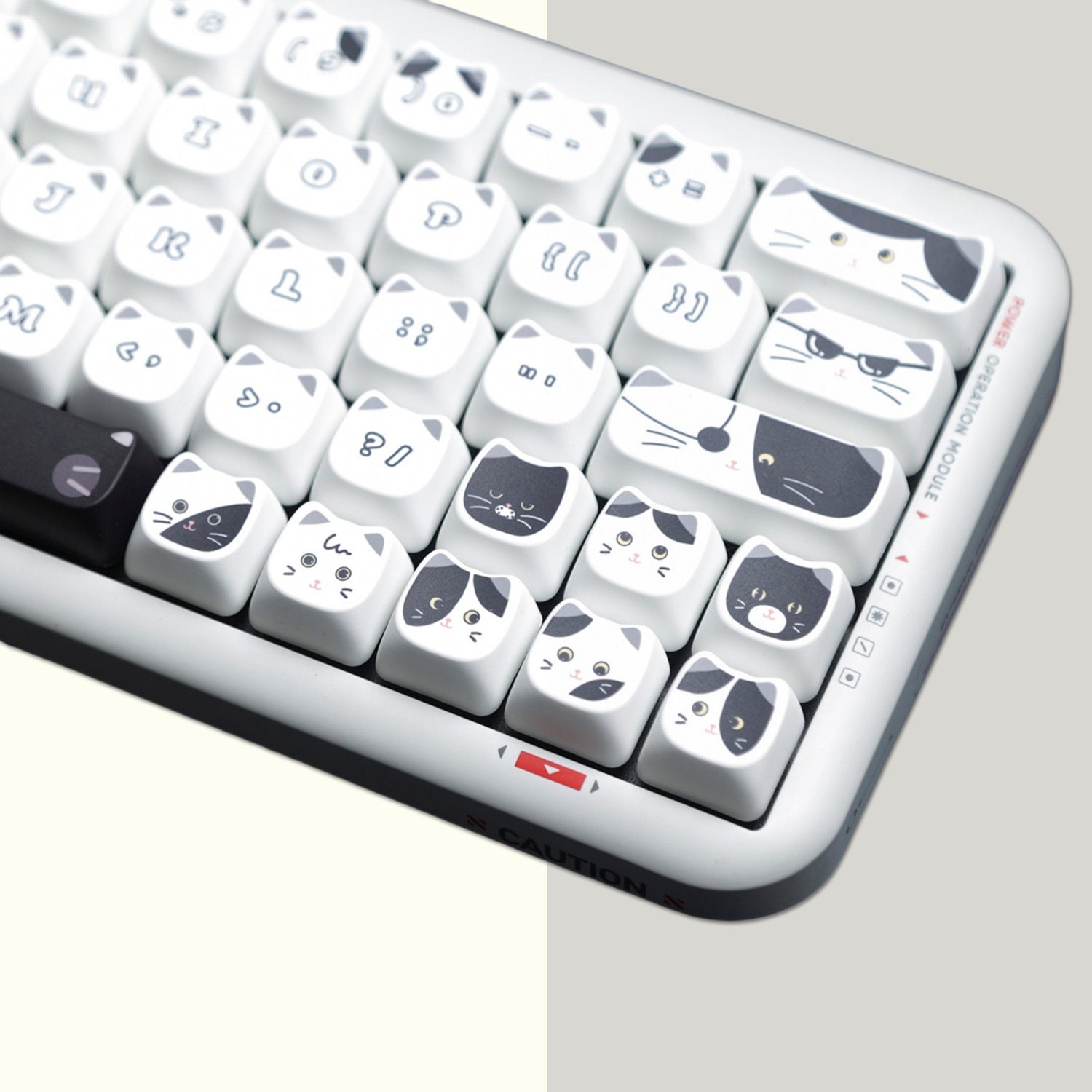 Tuxedo Cat Graffiti Keycap Set, Cute Cow Cat Keycaps Set, Anime Keycaps ...