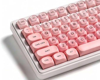 Pink Jelly Keycaps Set, Gradient Translucent Keycaps, Mechanical Keyboard Universal Keycaps, HOA 132 Artisan Keycap