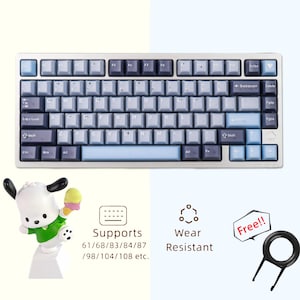 Classic Blue Keycap Set, Custom Resin Keycap, Artisan Keycap Set, Blue Theme Mechanical Keyboard, Keycap Set For MX Cherry, Handmade Gift