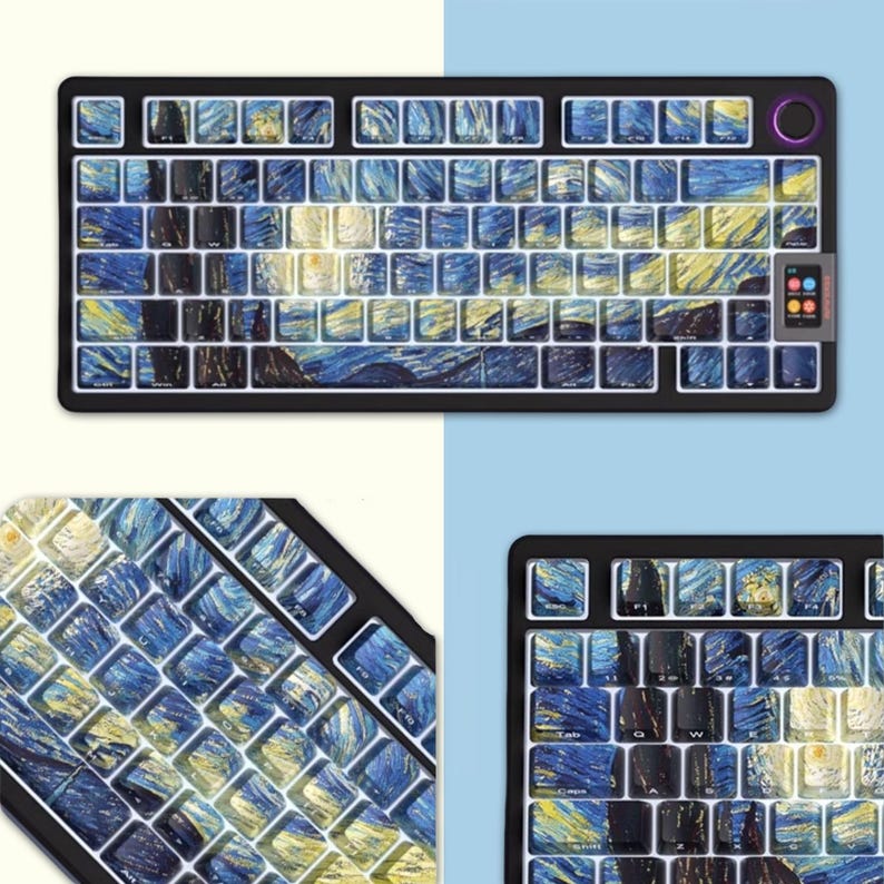 Art Starry Night Keycaps Set, the Starry Night Translucent Keycaps Set ...
