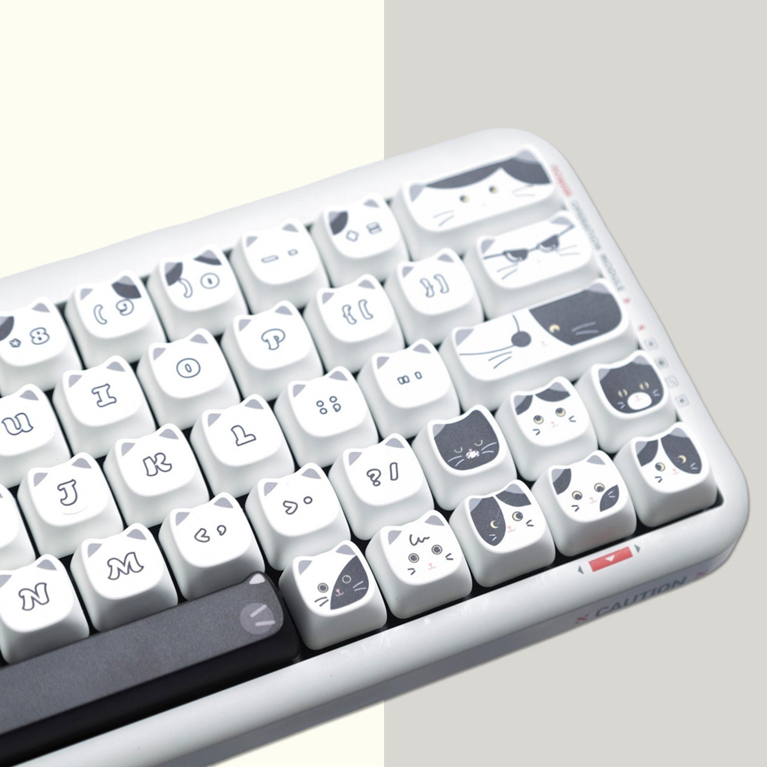Tuxedo Cat Graffiti Keycap Set, Cute Cow Cat Keycaps Set, Anime Keycaps ...