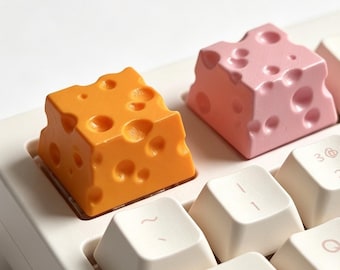 Cute Cheese Artisan Resin Keycap, Handmade Cheese Block Key Caps, 3D Resin Key Cap, Cute Keycaps For Gamers