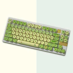 Green Cute Frog Keycaps Set, Green Translucent Keycap Set, Mechanical ...