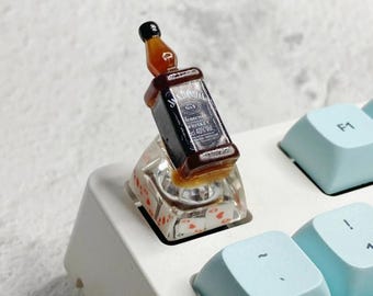 Beer Cocktail Gin Keycaps, Translucent Mechanical Keyboards Keycaps, Creative Handmade ESC Resin Key Cap, Christmas Gift Keycaps For Him Her