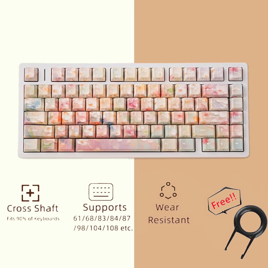 Bright Orange Keycaps Set, Translucent PBT Side Print Keycaps, Various ...