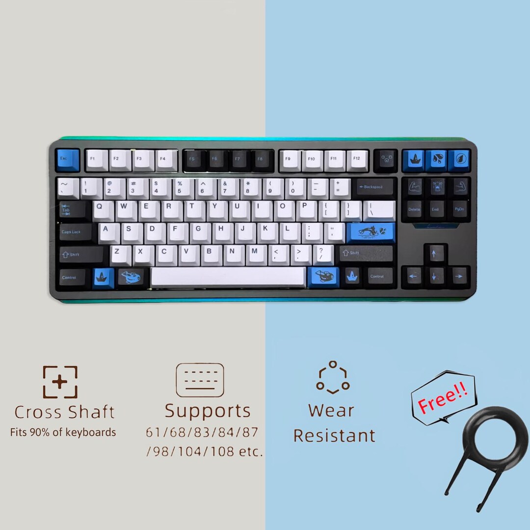 Anime Cherry Keycaps Set, 180 Keys Cartoon Key Caps, PBT Keyboard ...