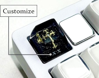 Custom Word Resin Keycaps, The Cross Black Single Key Caps, Handmade Gothic Artisian Keycap, Birthday Gift For Gamers