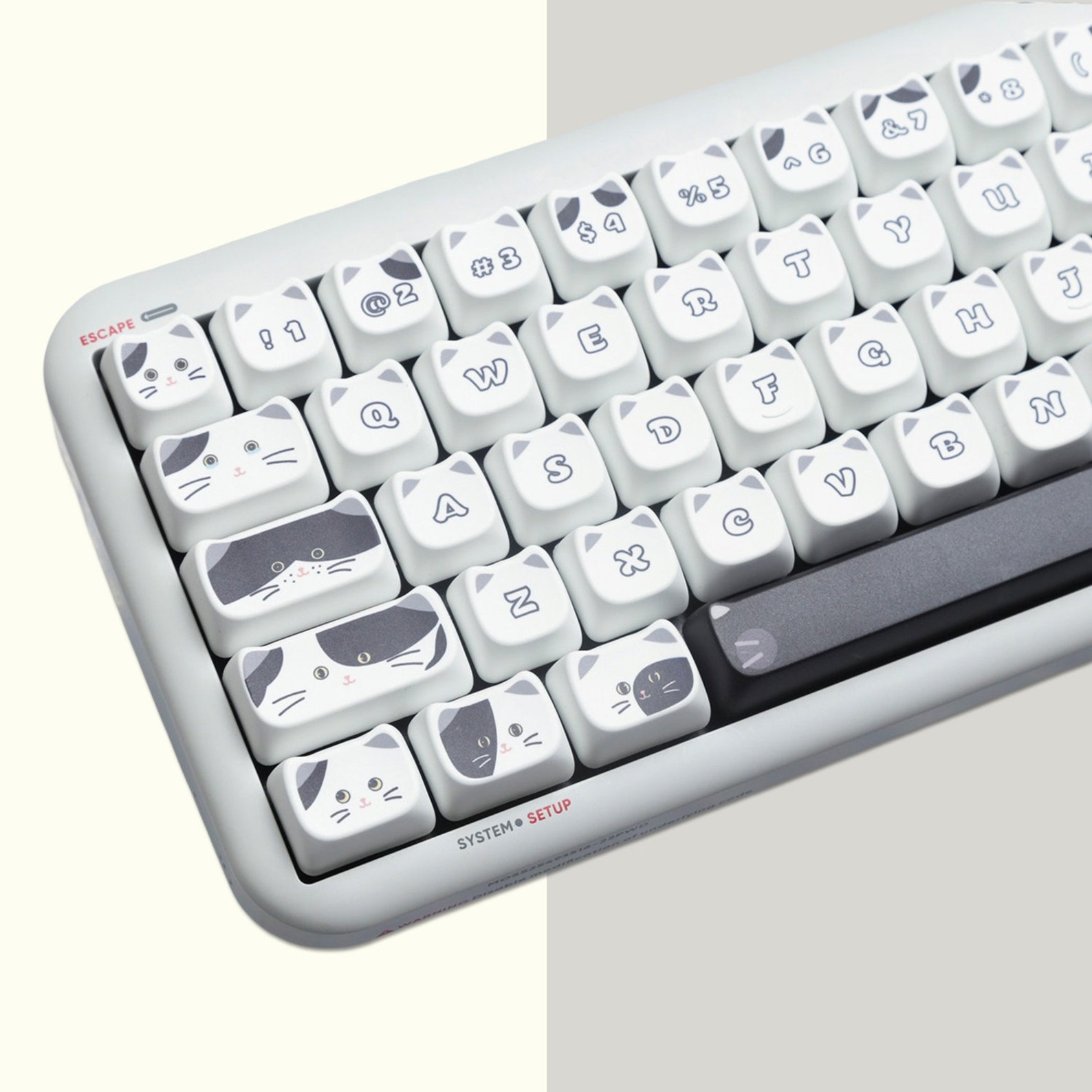 Tuxedo Cat Graffiti Keycap Set, Cute Cow Cat Keycaps Set, Anime Keycaps ...