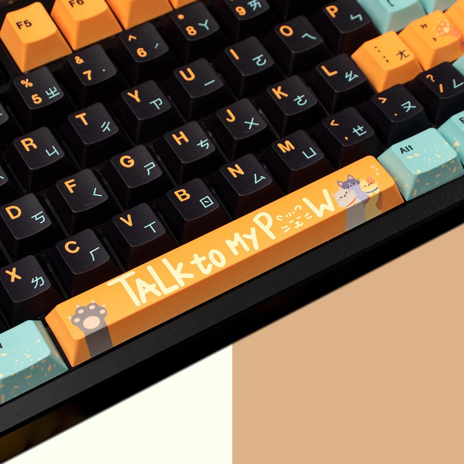 Funny Cat Keycap Set, Japanese Black Keycaps Set, Mechanical Keyboard ...